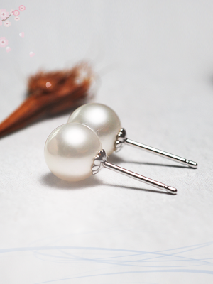 7.0-7.5mm White Freshwater Pearl Earring